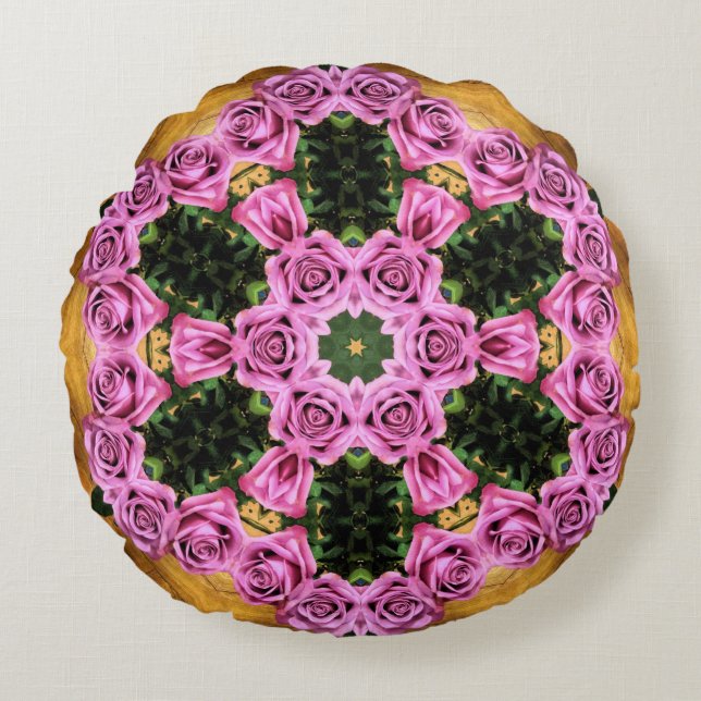Pink Prancing Posies   Round Pillow (Front)