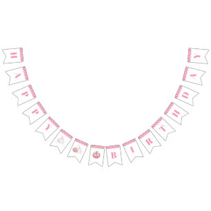 Pink Preppy Citrouille Anniversaire Bannière Bunth