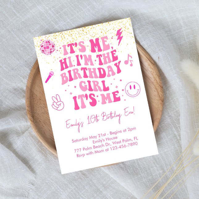Pink Preppy Dans Mon Invitation D'Anniversaire (Créateur téléchargé)