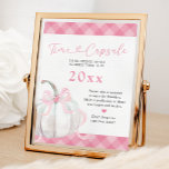 Pink Preppy Pumpkin Girl 1st Birthday Time Capsule Poster<br><div class="desc">Pink Preppy Pumpkin Girl 1st Birthday Time Capsule</div>