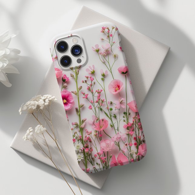 Pink Pressed Flowers Elegant Floral  Case-Mate iPhone Case (Creator Uploaded)