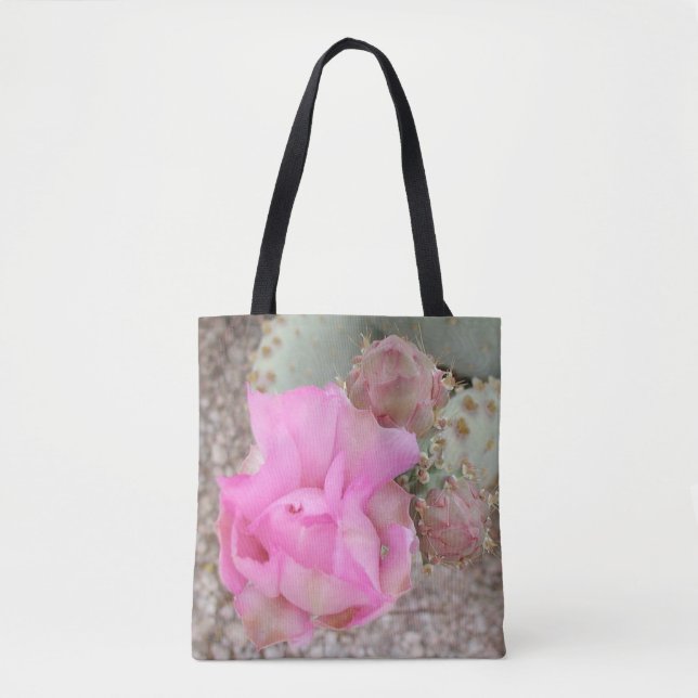 Pink Prickly Pear Bloom Tote (Front)