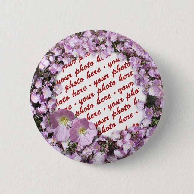 Pink Primrose Photo Frame 2 Inch Round Button (Front)