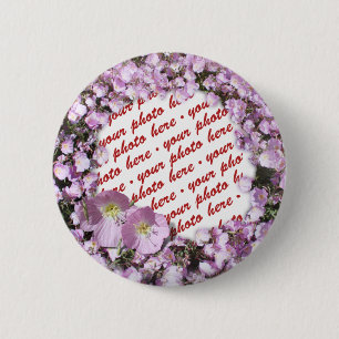 Pink Primrose Photo Frame 2 Inch Round Button