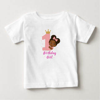 Pink Princess 1st Birthday Design Baby T-Shirt