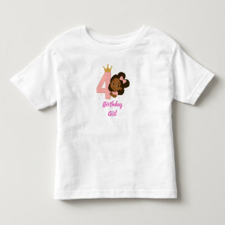 Pink Princess 4th Birthday Design Toddler T-shirt