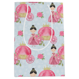 Pink Princess and Chariot Medium Gift Bag