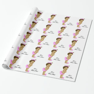 Pink Princess Baby Girl Shower Wrapping Paper