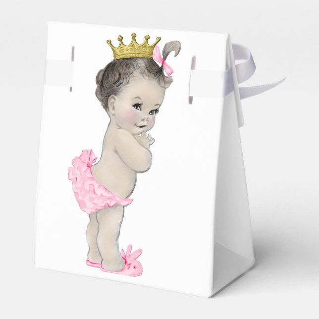 Pink Princess Baby Shower Favor Box (Back Side)