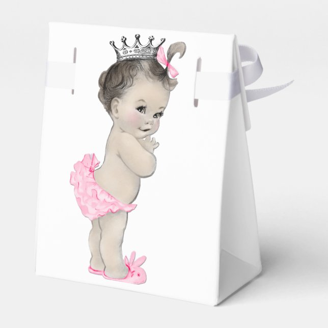 Pink Princess Baby Shower Favour Boxes (Back Side)