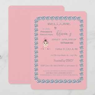 Pink Princess Baby Shower Invitation Elegant Flo