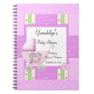 Pink Princess Baby Shower Spiral Notebook