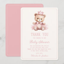 Pink Princess Bear Baby Girl Baby Shower