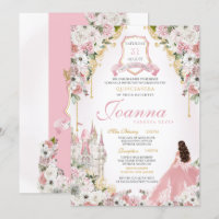 Pink Princess Blush Gold Royal Castle Quinceanera