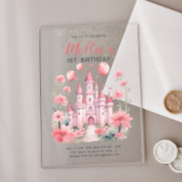 Pink Princess Castle Baby Girl's 1st Birthday