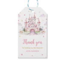 Pink Princess Castle Birthday Party Gift Tags