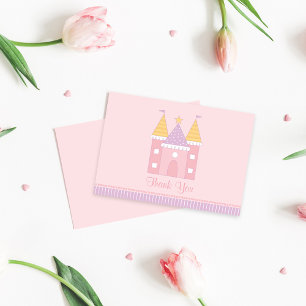 Pink Princess Castle Girls Birthday Party Card