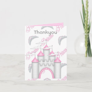 PINK PRINCESS CASTLE THANK YOU CARD BY MUMSBUBSNGR