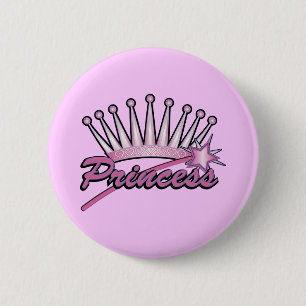 Pink Princess Crown 2 Inch Round Button