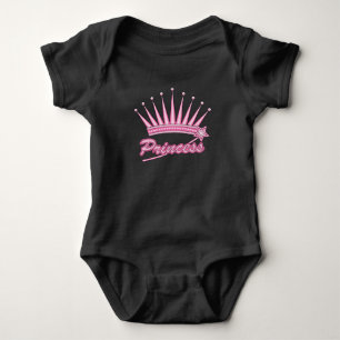 Pink Princess Crown Baby Bodysuit