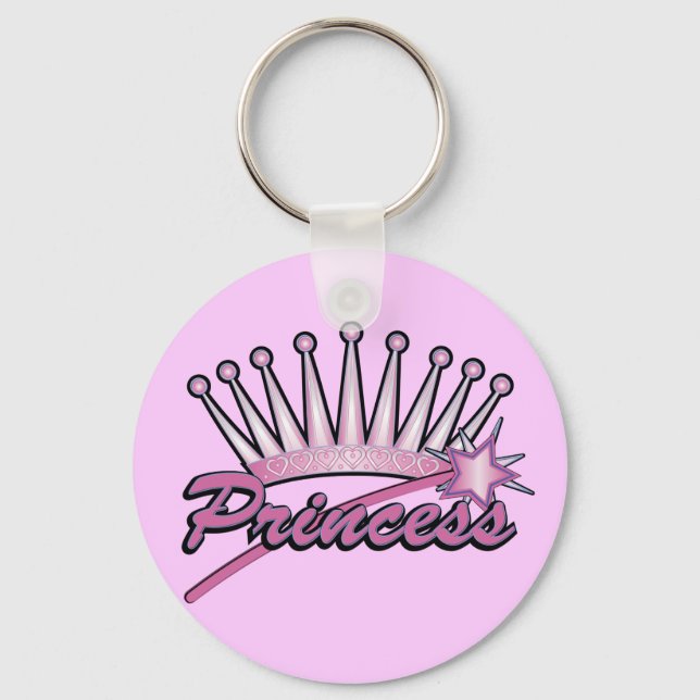 Pink Princess Crown Keychain (Front)