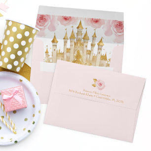 Pink Princess Crown Party Envelope - Fairytale 