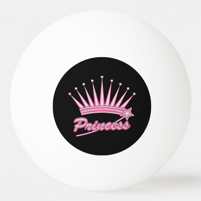 Pink Princess Crown Ping Pong Ball (Front)