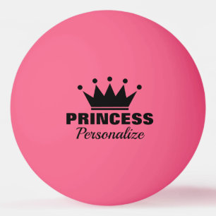 Pink princess crown table tennis ping pong ball