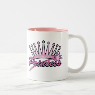 Pink Princess Crown Two-Tone Coffee Mug