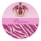 Pink Princess Crown Zebra Glitter Print Stickers