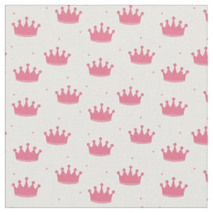 Pink Princess Crowns Fabric