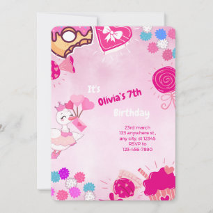 Pink Princess Duck – Customizable birthday Invitation
