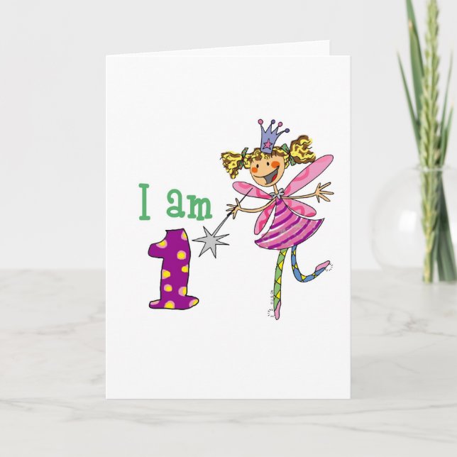 Pink princess fairy (age 1) card (Front)