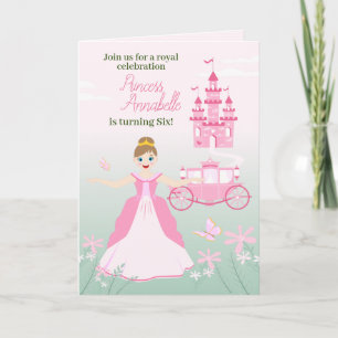 Pink Princess Fantasy Birthday Party Invitation