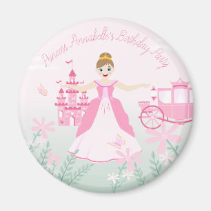 Pink Princess Fantasy Birthday Party Magnet