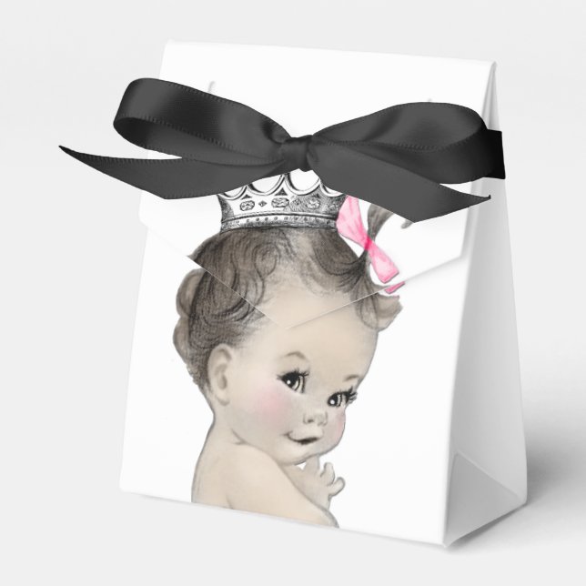 Pink Princess Girl Baby Shower Favor Box (Front Side)
