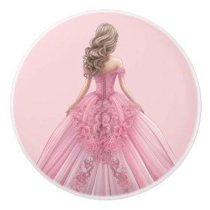 Pink Princess Girl's Girly Ceramic Knob