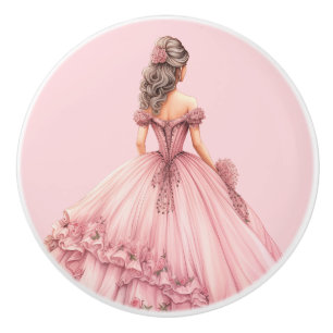 Pink Princess Girl's Girly Ceramic Knob