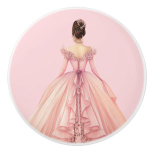 Pink Princess Girl's Girly Ceramic Knob