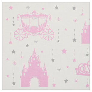 Pink Princess Hanging Stars Girl Fabric