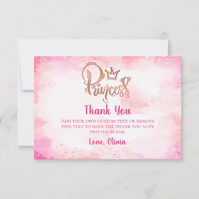 Pink Princess Merci Cartes (Devant)