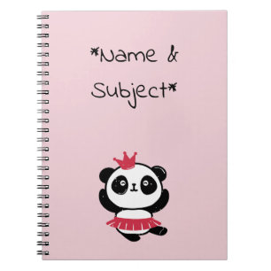 Pink Princess Panda Notebook