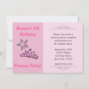 Pink Princess Party Anniversaire Invitations bague