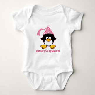 Pink Princess Penguin Baby Bodysuit