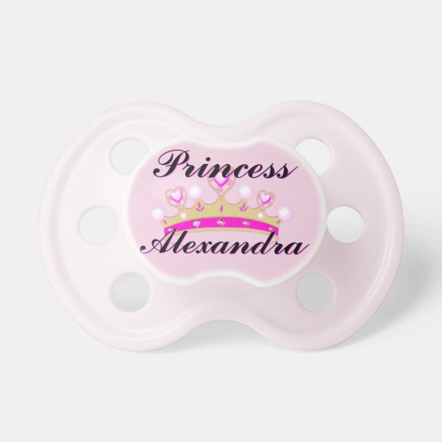 Pink Princess Personalized Pacifier (Front)