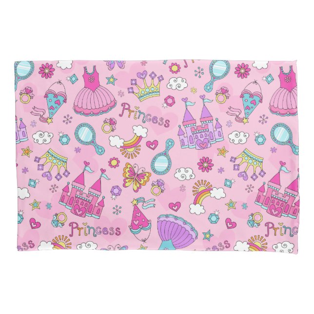Pink Princess Pillowcase (Pair) (Front-Left)