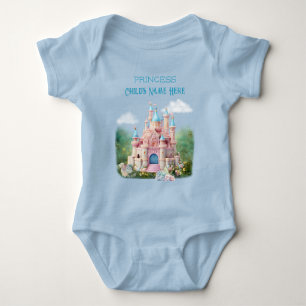 Pink Princess Queen Woodland Floral Fairytale Baby Bodysuit