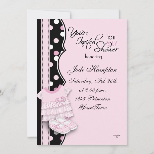 Pink Princess Shoes Invitation (Front)