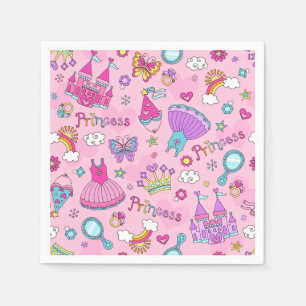 Pink Princess Standard Cocktail Paper Napkins
