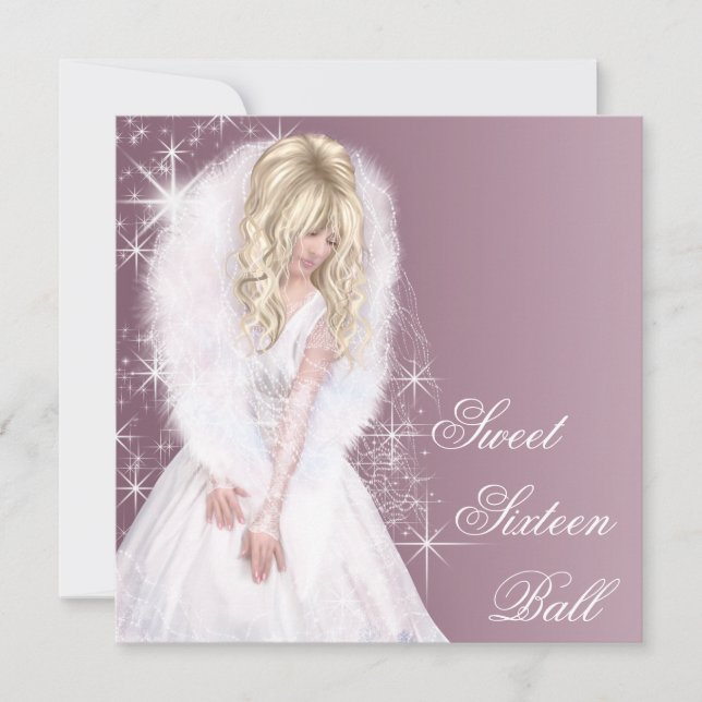 Pink Princess Sweet 16 Birthday Party Invitation (Front)